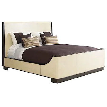King Upholstered Leather Bed